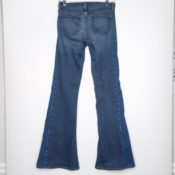J Brand Jeans Size 26 Womens Blue Bliss Contrast Patchwork Stripe Flare 90's Y2K - Picture 12 of 12